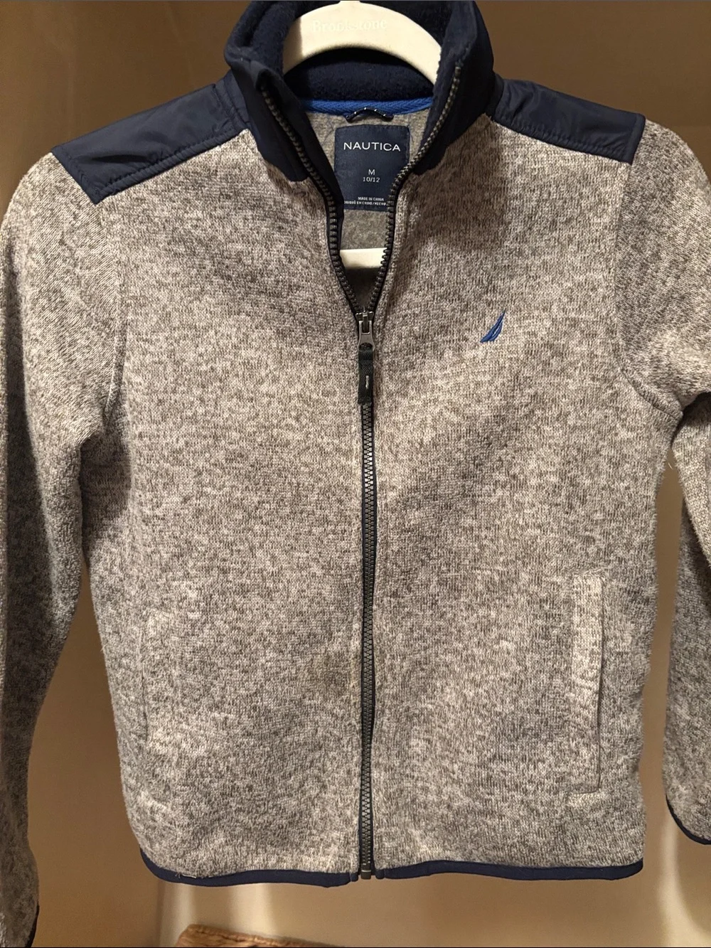 Nautica Kids' Gray Zip Front Jacket with Navy Accents Sz 1